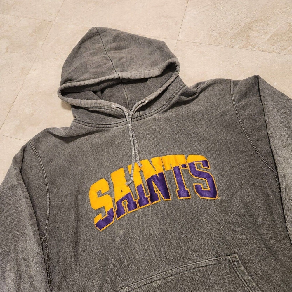 VTG New Orleans Saints MV Sport Reverse Pro Weave Embroidered NFL Hoodie Mens XL